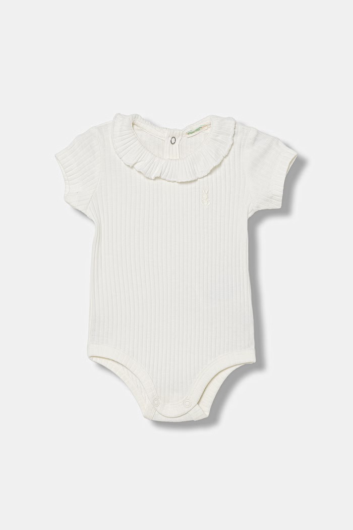 Detské bavlnené body s elastanom United Colors of Benetton biela 3F1EAB00V.W.Stagionale