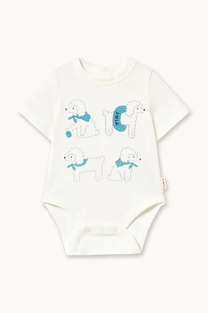 Βαμβακερά φορμάκια για μωρά Tinycottons POODLE GRAPHIC BODY λευκό SS26.048