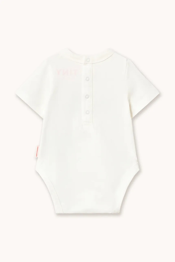 Βαμβακερά φορμάκια για μωρά Tinycottons POODLE GRAPHIC BODY SS26.048 λευκό SS26