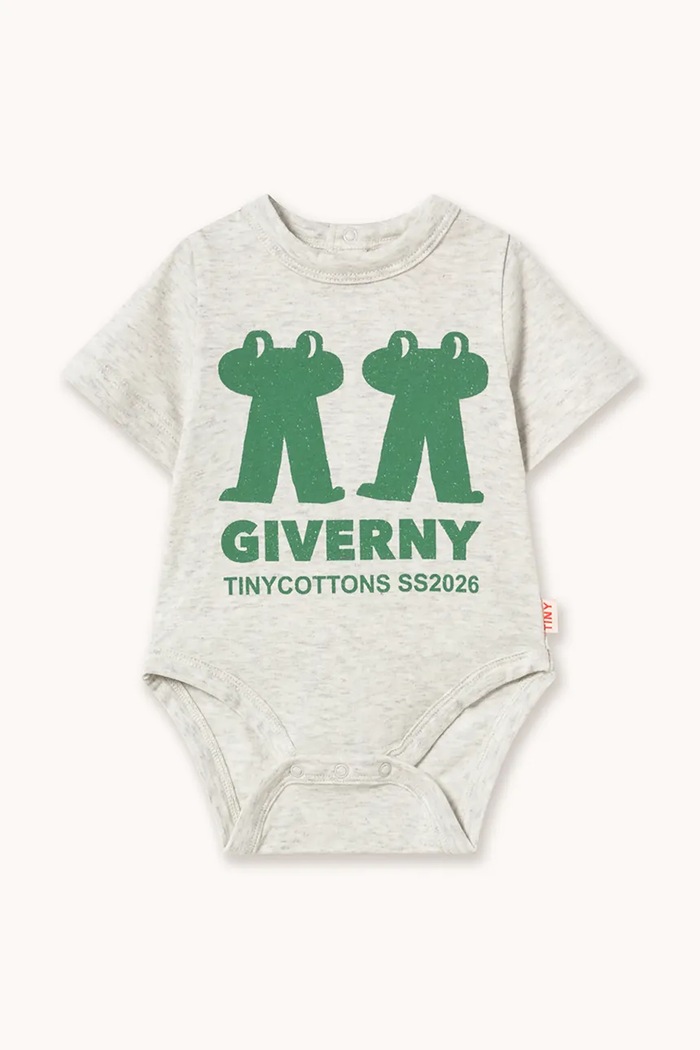 Bavlnené body pre bábätká Tinycottons FROG & FROG GRAPHIC BODY sivá SS26.055