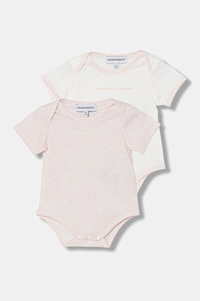 Emporio Armani body detské bavlnené 2-pak ružová EY000010.AF22049