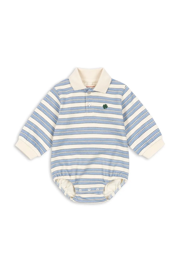 Bavlnené body pre bábätká Konges Sløjd SPOTTY ROMPER GOTS modrá KS105089.PPY2