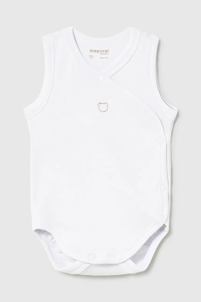 Бебешко боди от памук Mayoral Newborn бял 1712.1B.Newborn.PPY2