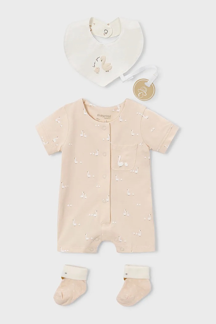 Mayoral Newborn rampers niemowlęcy beżowy 1727.1A.Newborn.PPY2