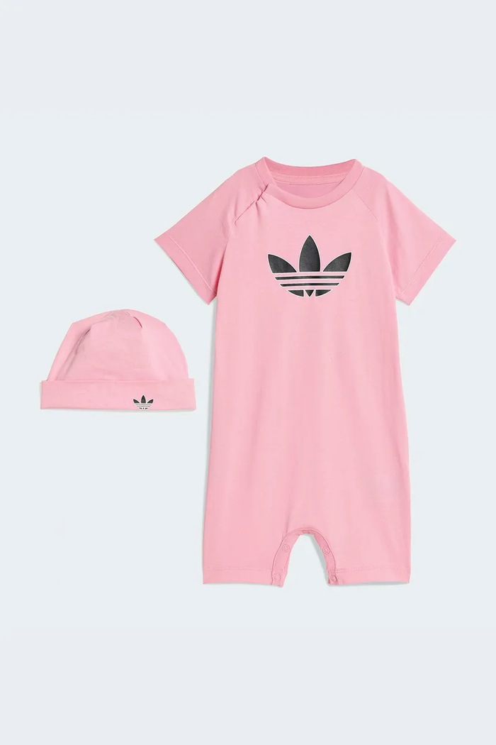 adidas Originals rampers niemowlęcy bawełniany różowy KD1048