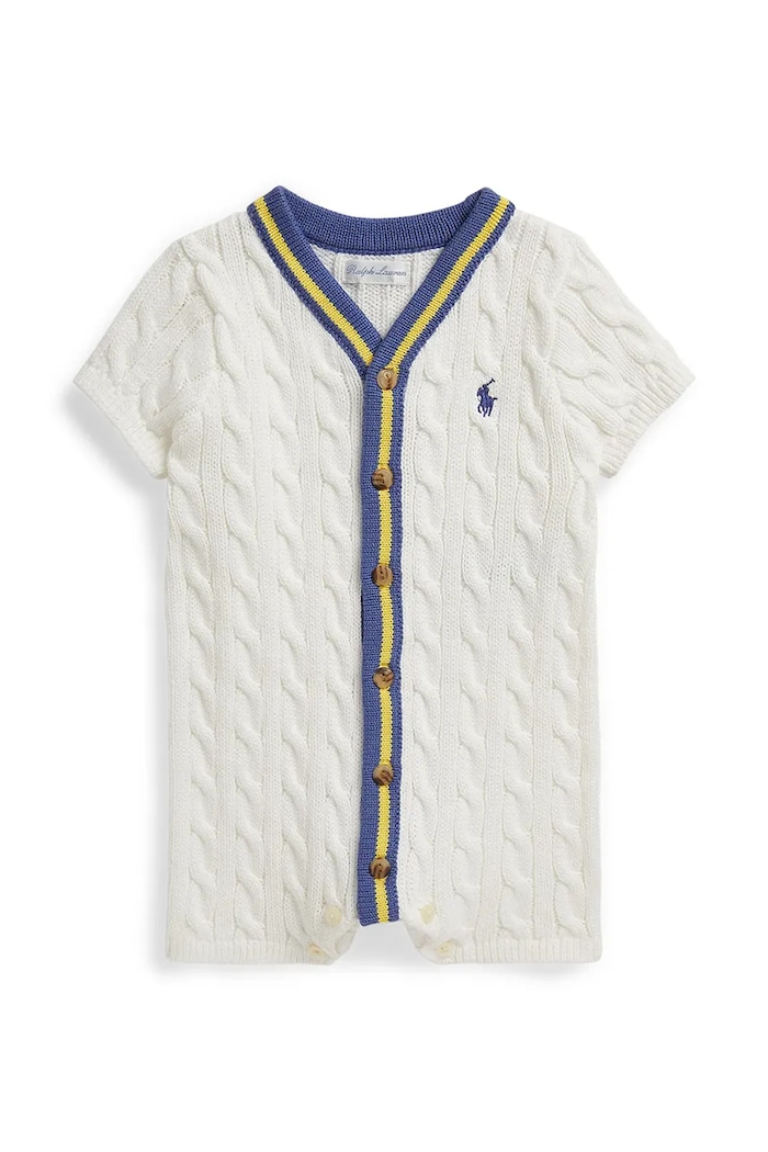 Polo Ralph Lauren salopete bebeluși din bumbac alb 320B14085001