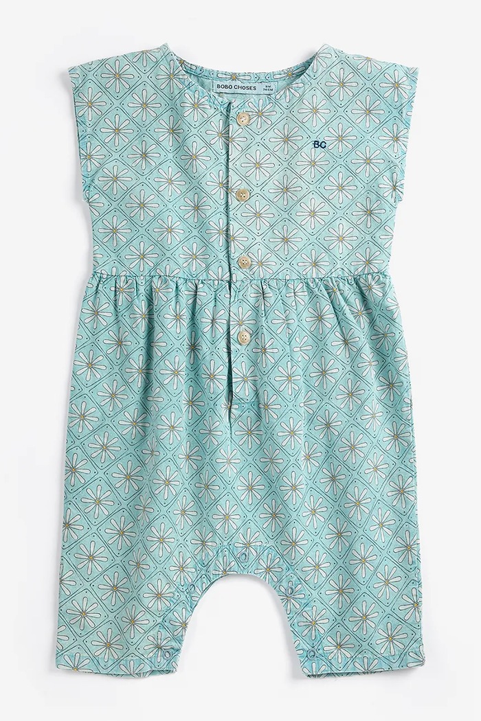 Βρεφικά βαμβακερά φορμάκια Bobo Choses Daisy Mosaic 126AB080 μπλε SS26