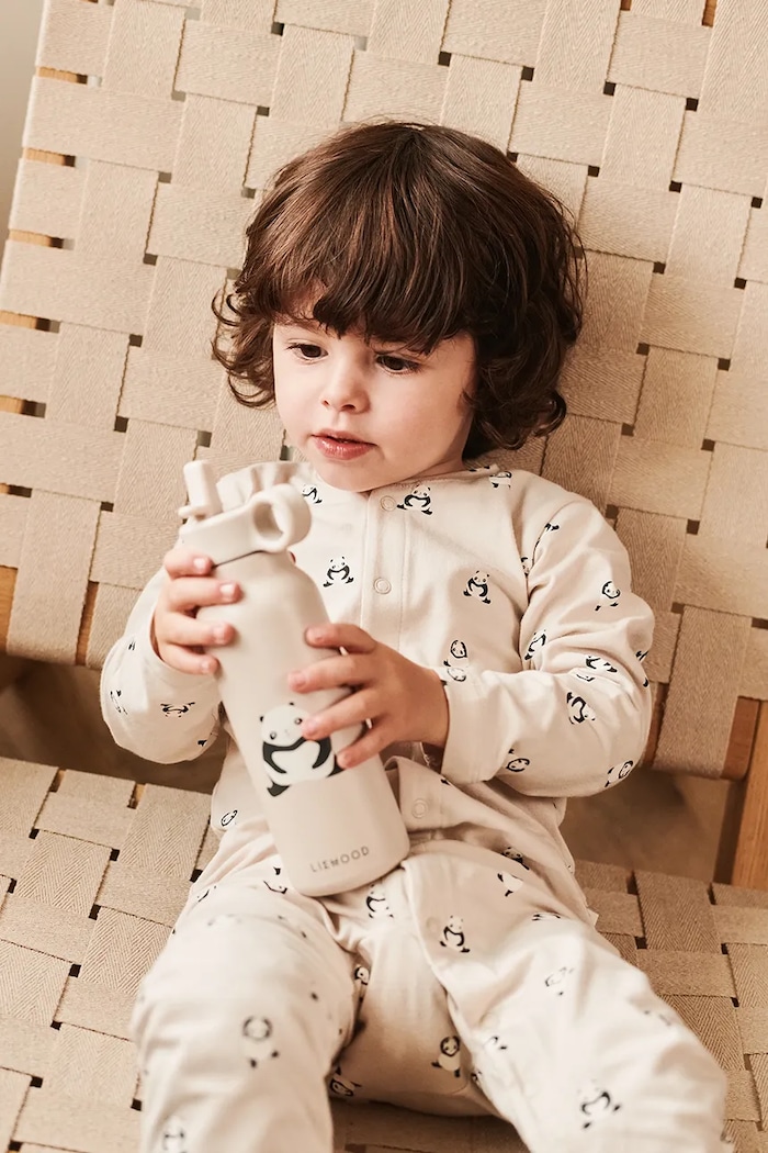 Kombinezon za bebe Liewood Birk Printed Pyjamas Jumpsuit Proizvod za bebe bež LW20677.PPY2