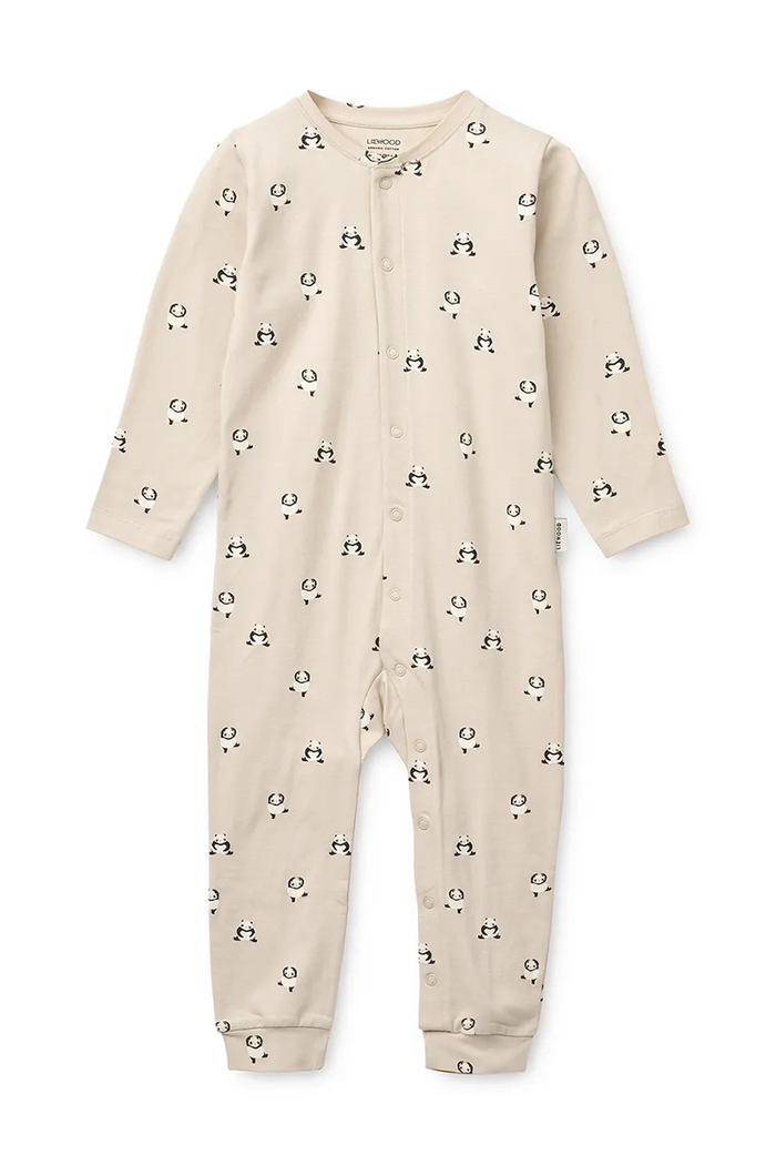 Kombinezon za bebe Liewood Birk Printed Pyjamas Jumpsuit LW20677.PPY2 bež SS26