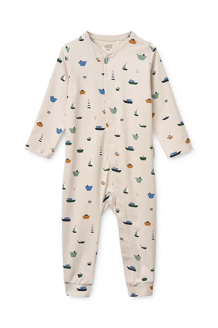 Kojenecké body Liewood Birk Printed Pyjamas Jumpsuit Kojenecký výrobek béžová LW20677.PPY2