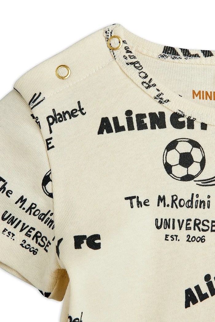 Chlapec Mini Rodini body dojčenské bavlnené Alien City FC 26240100 biela