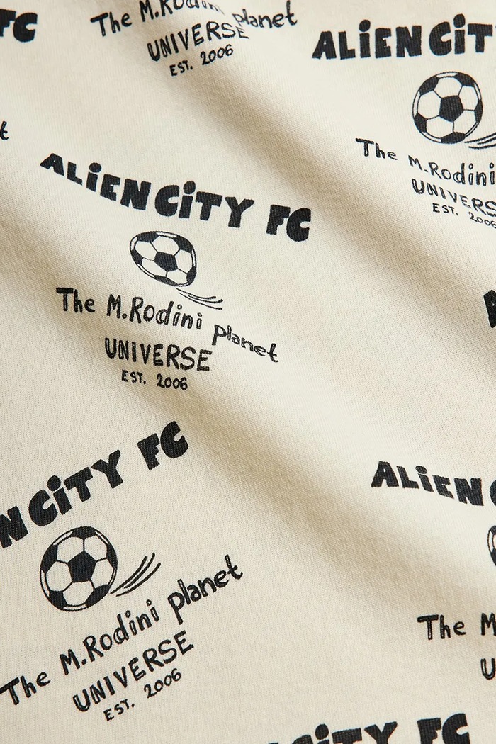 Mini Rodini body dojčenské bavlnené Alien City FC biela 26240100