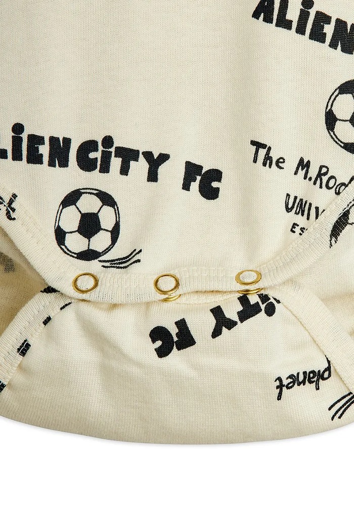 Mini Rodini body dojčenské bavlnené Alien City FC 26240100 biela