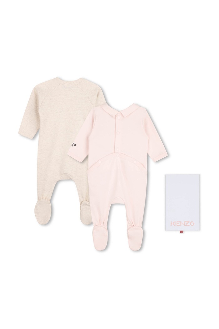 Kenzo Kids śpioszki bawełniane niemowlęce 2-pack K61614 beżowy SS26