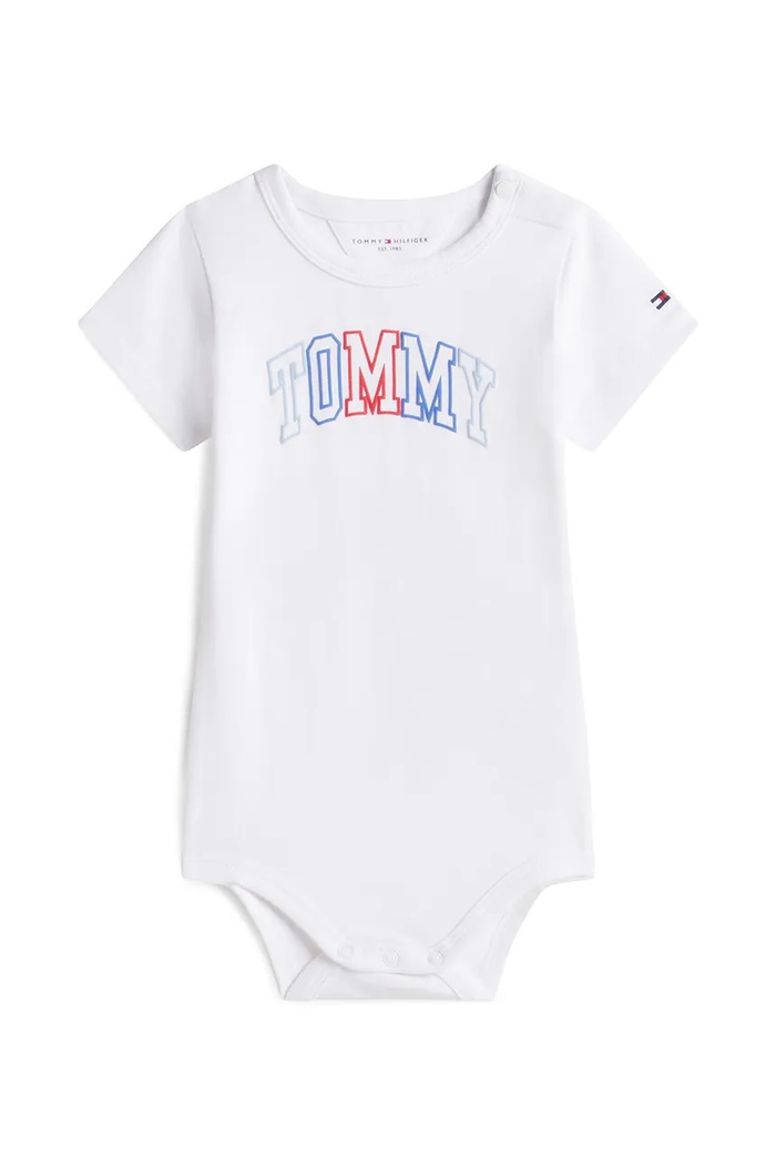 Tommy Hilfiger body niemowlęce z bawełną biały KN0KN02369.PPY2