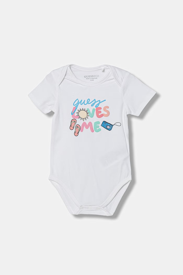 Guess compleu pentru bebeluși din bumbac cu elastan H6GW09.K6YW1.PPY2.M galben SS26