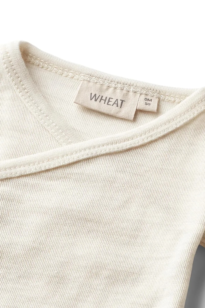 Момче Бебешко боди от мериносова вълна Wheat 9136k.775 бежов