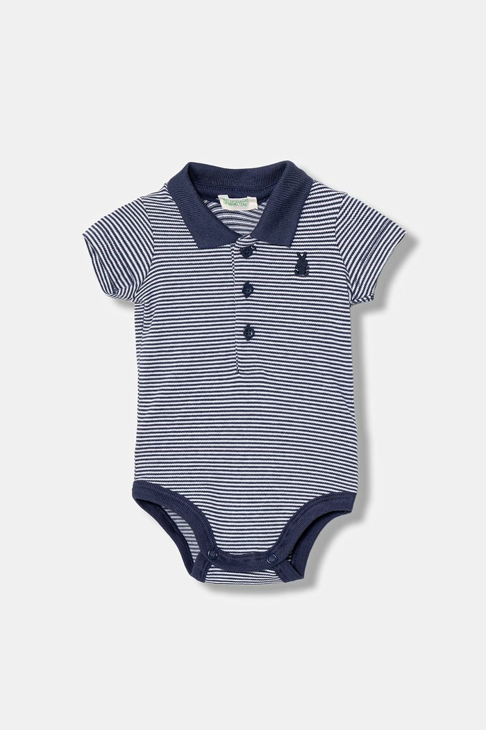 United Colors of Benetton dojčenské bavlnené body s elastanom tmavomodrá 32TDAB00W.W.Stagionale