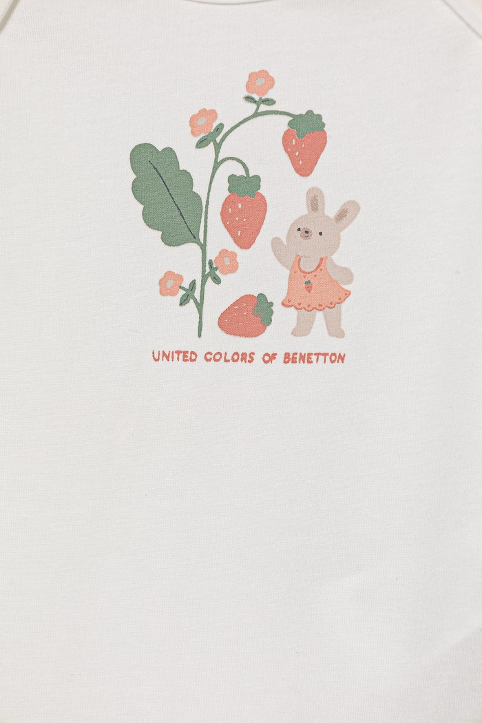 Dojčenské bavlnené body s elastanom United Colors of Benetton 2-pak 3WGGAB010.W.Stagionale biela