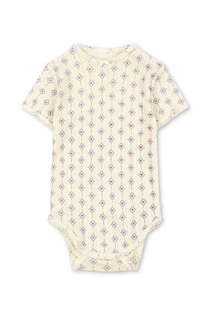 Konges Sløjd body bébi pamut MINNIE SS BODY GOTS bézs KS105483.PPY2
