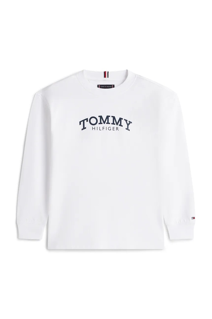 Tommy Hilfiger gyerek pamut hosszú ujjú felső KB0KB10052.128.176.PPY2 fehér SS26