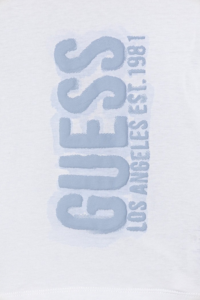 Fiú Guess gyerek pamut hosszú ujjú felső N6RI12.K8HM4.PPY2 fehér