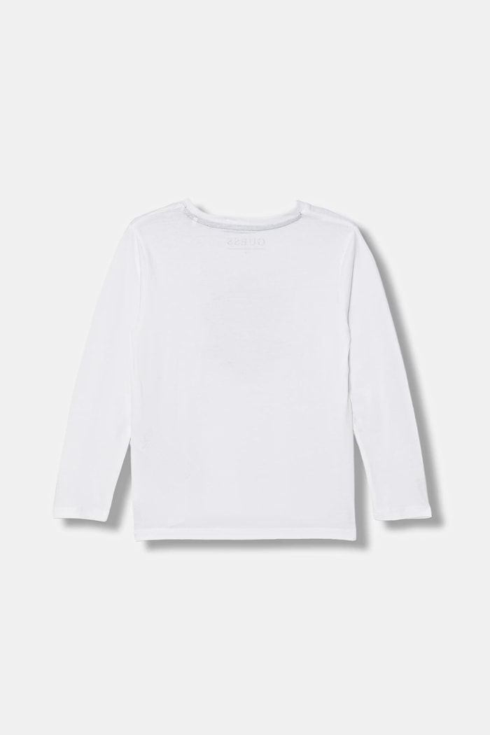 Хлопковый детский лонгслив Guess N6RI19.K8HM4.PPY2 белый SS26