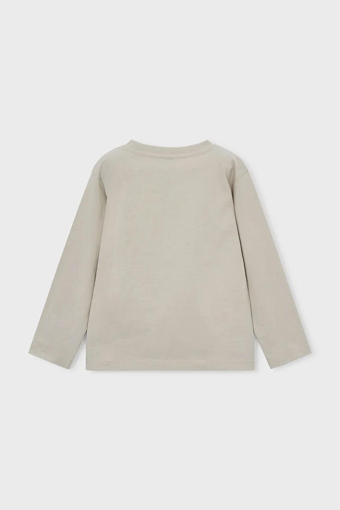 Băieți Mayoral longsleeve din bumbac pentru copii 3084.5E.Mini.PPY2 bej