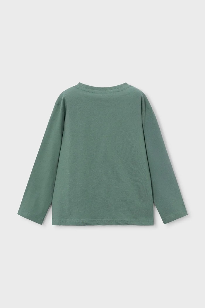 Mayoral longsleeve din bumbac pentru copii 3084.5E.Mini.PPY2 verde SS26