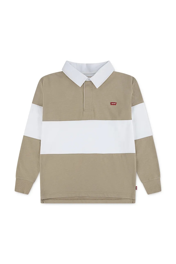 Levi's longsleeve copii TIMELESS RUGBY POLO cu modele bej 8EP601