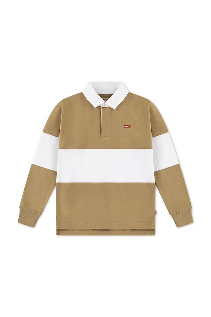 Detské tričko s dlhým rukávom Levi's TIMELESS RUGBY POLO 9EP601 béžová SS26