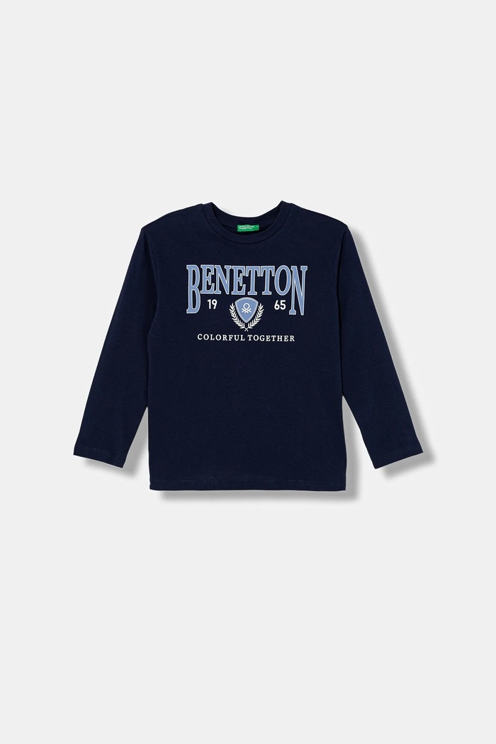 United Colors of Benetton tričko s dlhým rukávom detské bavlnené bavlna tmavomodrá 3I1XC10S2.G.Stagionale
