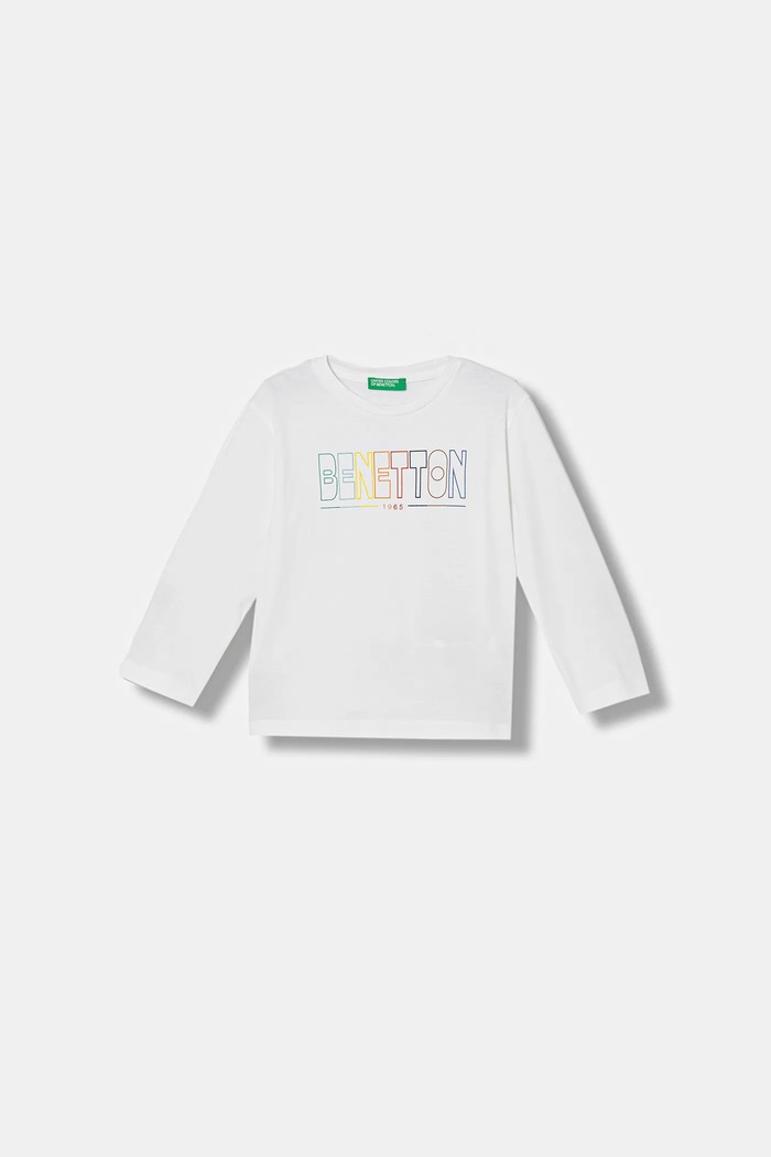 Дитячий бавовняний лонгслів United Colors of Benetton бавовна білий 3I1XG10LM.P.Stagionale