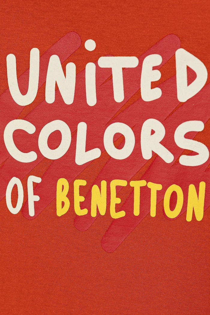 Хлопчик Дитячий бавовняний лонгслів United Colors of Benetton 3I1XG10LM.P.Stagionale помаранчевий