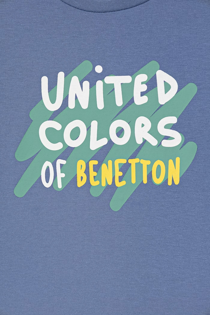 Хлопчик Дитячий бавовняний лонгслів United Colors of Benetton 3I1XG10LM.P.Stagionale блакитний