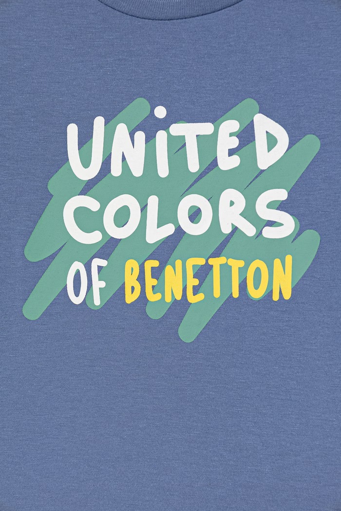 Хлопчик Дитячий бавовняний лонгслів United Colors of Benetton 3I1XG10LM.P.Stagionale блакитний