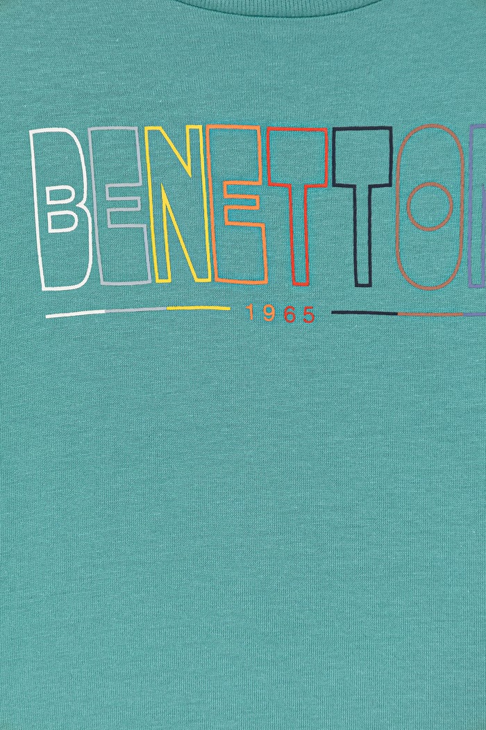 Хлопчик Дитячий бавовняний лонгслів United Colors of Benetton 3I1XG10LM.P.Stagionale бірюзовий