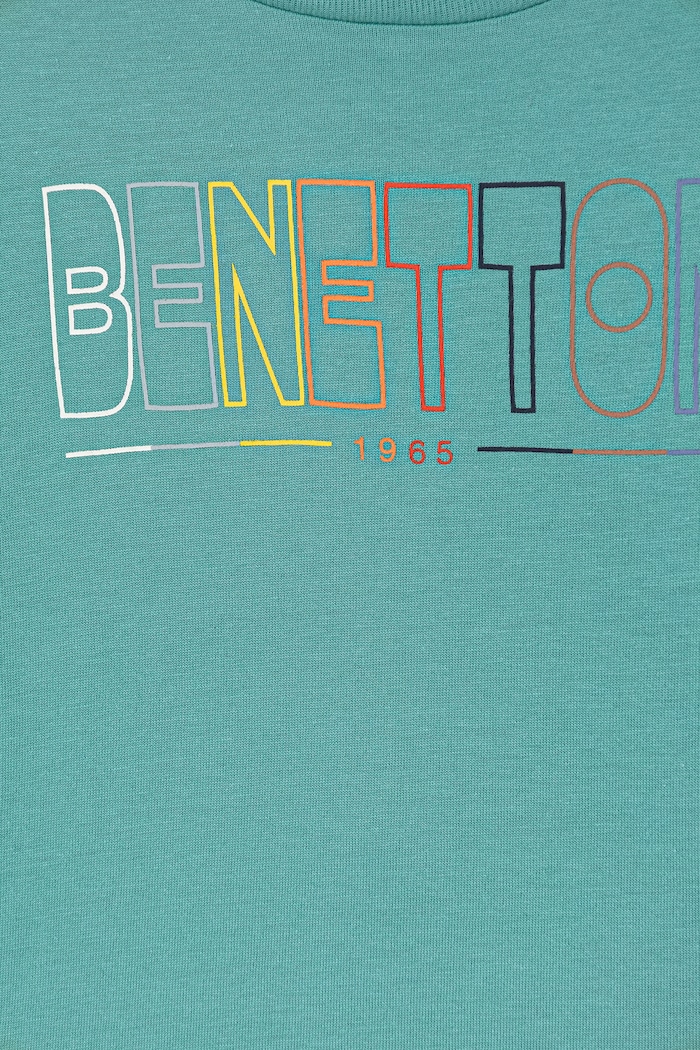 Хлопчик Дитячий бавовняний лонгслів United Colors of Benetton 3I1XG10LM.P.Stagionale бірюзовий