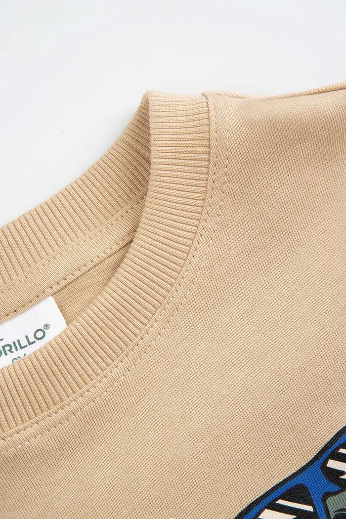 Chłopiec Coccodrillo longsleeve bawełniany dziecięcy WC6143102NBK beżowy