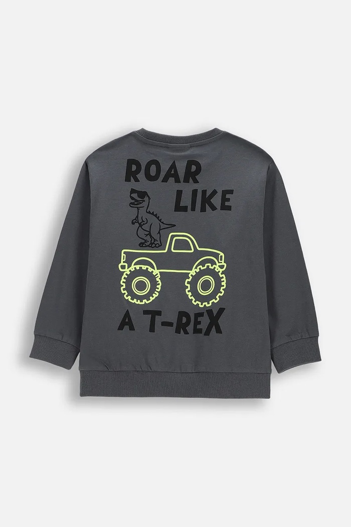 Coccodrillo longsleeve bawełniany dziecięcy WC6143103NBK szary SS26