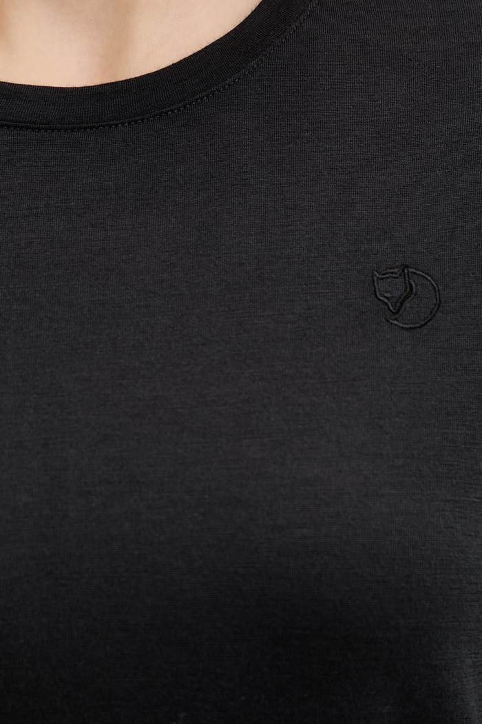 Fjallraven tričko s dlhým rukávom dámske s vlnou Abisko F84102 čierna