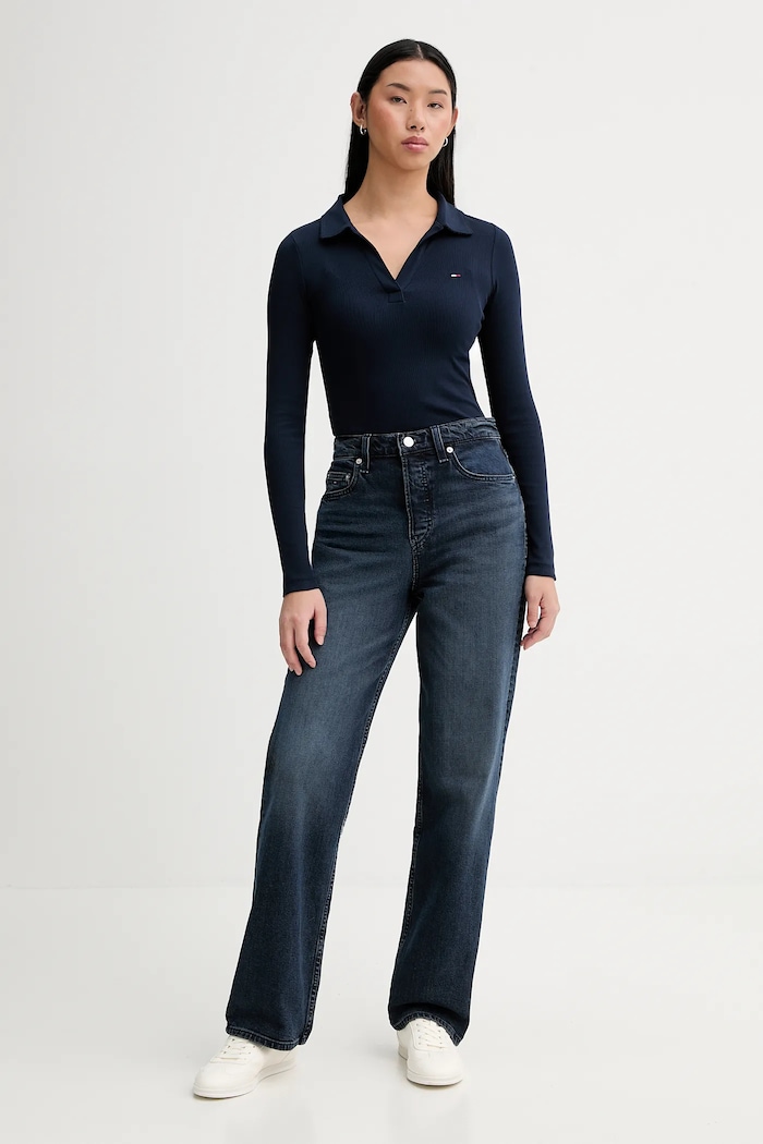 Majica dugih rukava Tommy Jeans DW0DW21933 mornarsko plava SS26