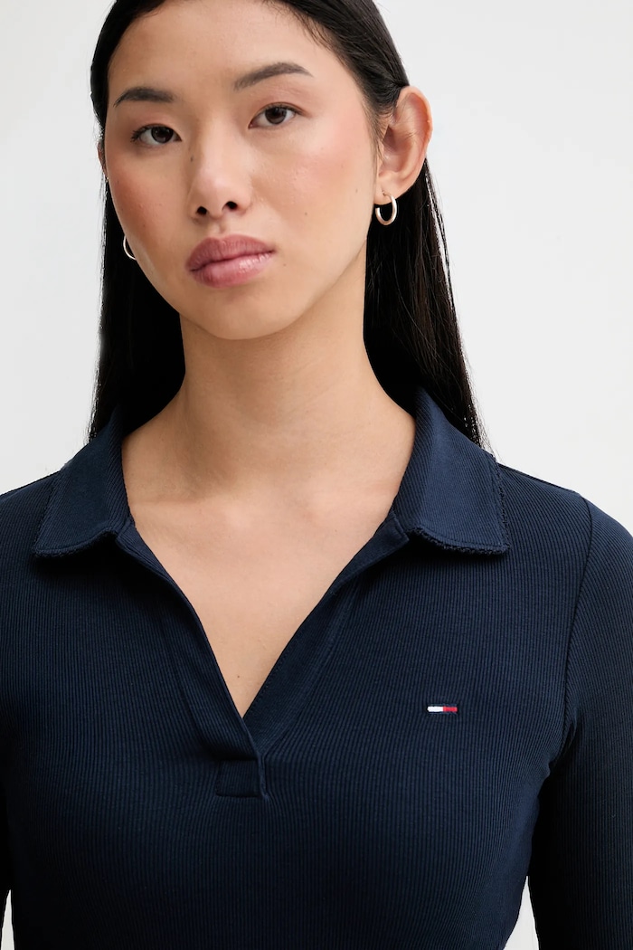 Majica dugih rukava Tommy Jeans mornarsko plava DW0DW21933
