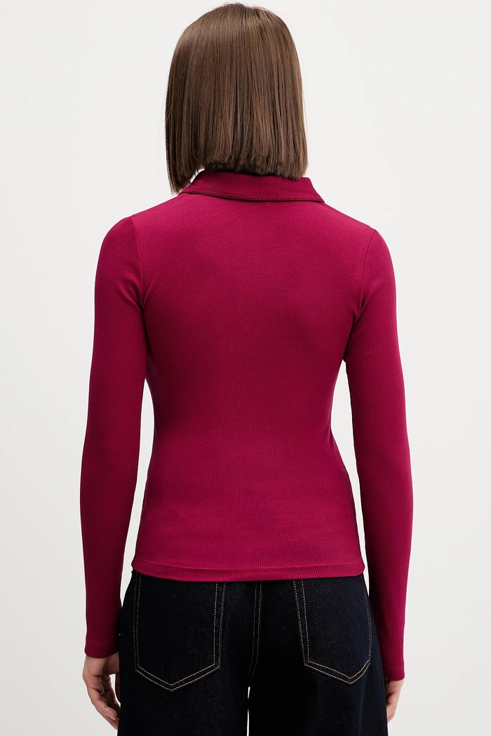Oblečení Tričko s dlouhým rukávem Tommy Jeans DW0DW21933 burgundské