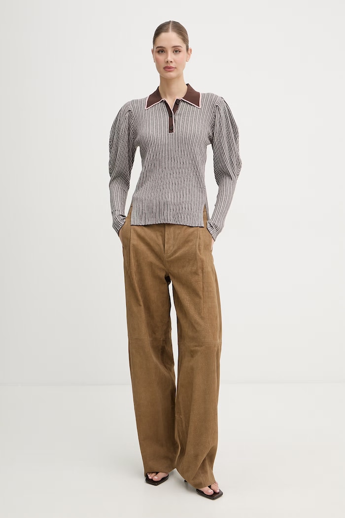 Stine Goya sweter damski SG.SS26.K048.2356 brązowy SS26