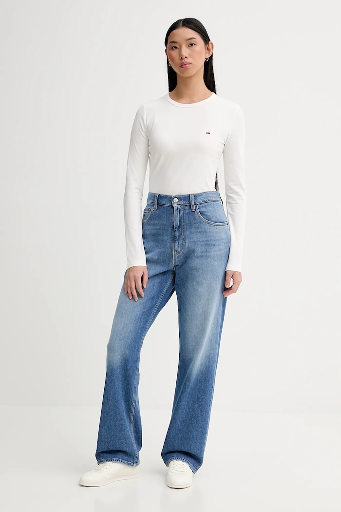Tričko s dlhým rukávom Tommy Jeans DW0DW19994 béžová SS26