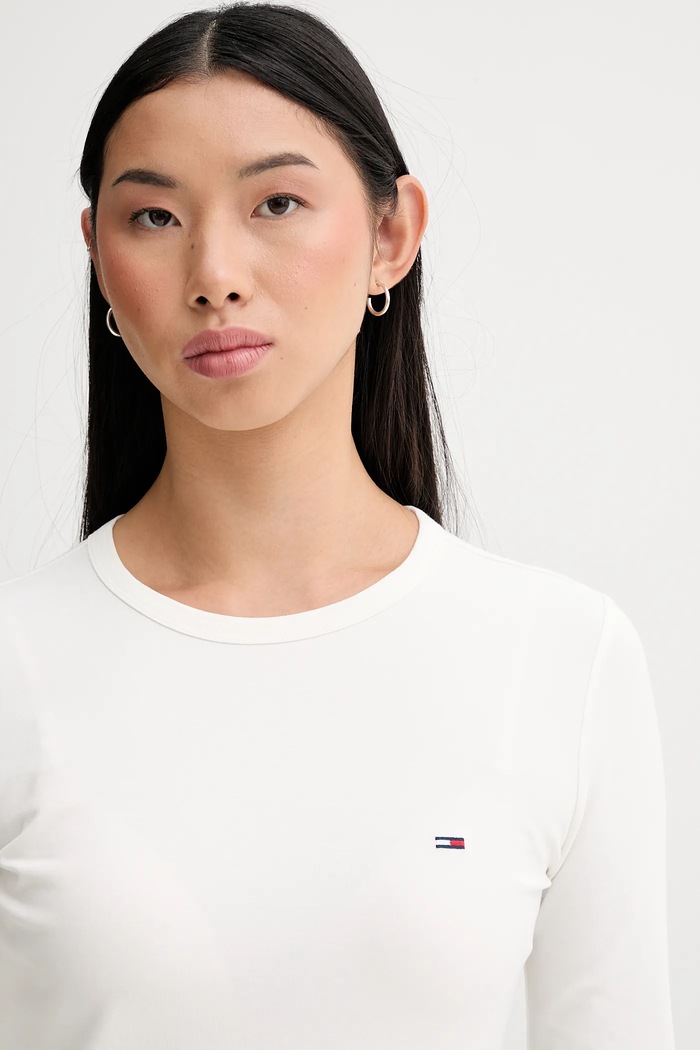 Tričko s dlhým rukávom Tommy Jeans béžová DW0DW19994