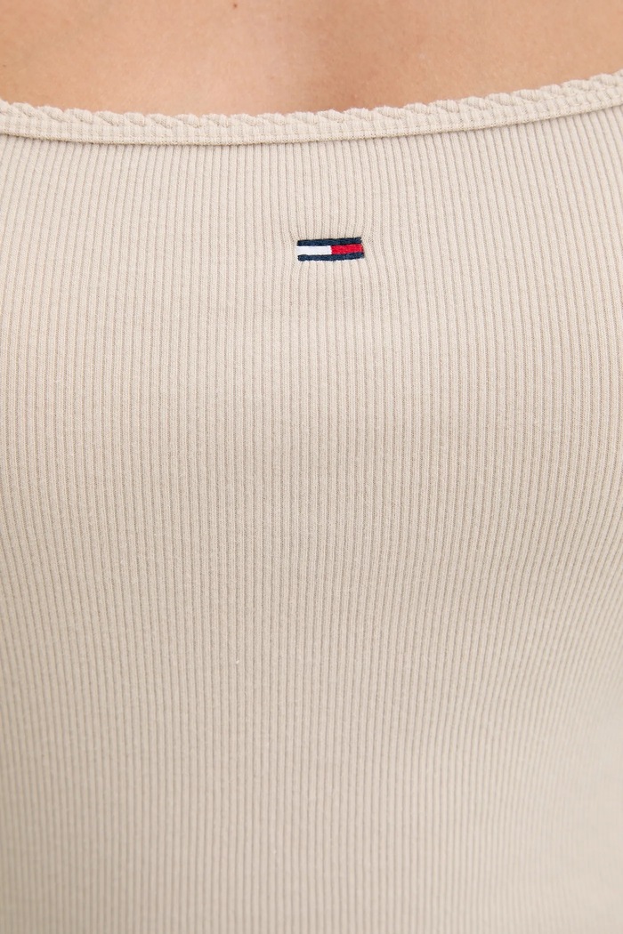 Tommy Jeans hosszú ujjú DW0DW21836 bézs