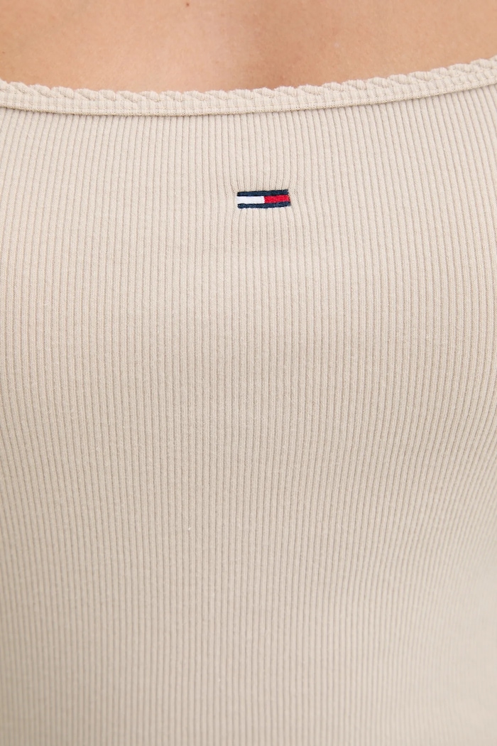 Tommy Jeans hosszú ujjú DW0DW21836 bézs