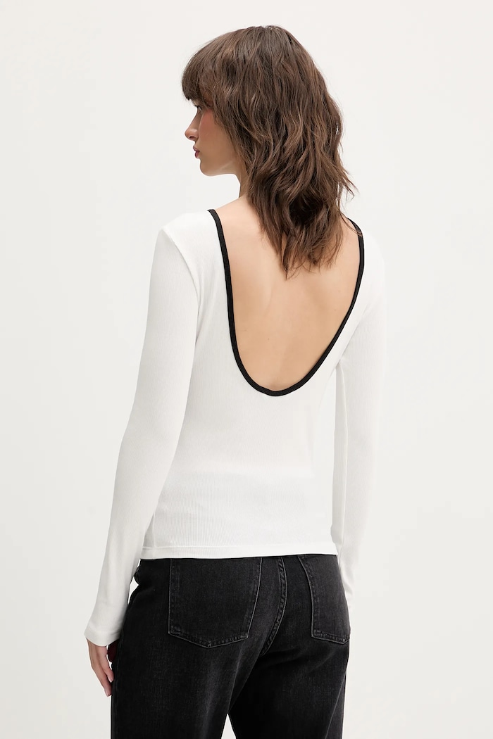 Oblečení Tričko s dlouhým rukávem Tommy Jeans DW0DW21839 bílá